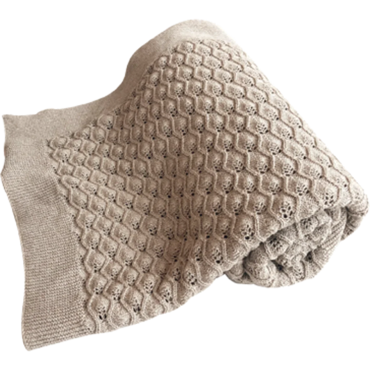 Bio Ajour Baby-Decke in Sand Beige von kikadu Größe 90x110 cm