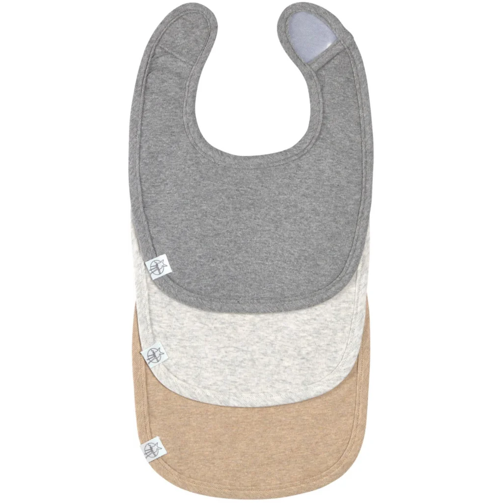 Bio Baby-Lätzchen 3er-Pack in Dunkelgrau+Hellgrau+Beige Grau+Grau+Beige von Lässig Größe 19x27 cm