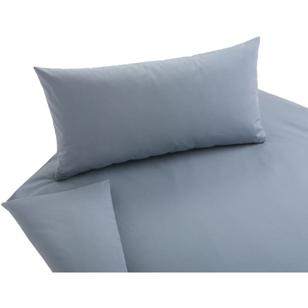 Bio Chambray Bettwäsche Nuance Garnitur in Saphir Blau von Cotonea Größe 135x200 + 80x80 cm