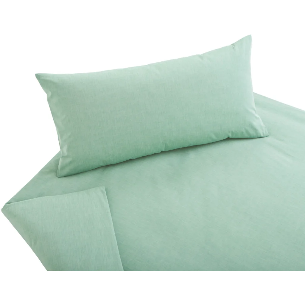 Bio Chambray Bettwäsche Pastell Kissenbezug in Hellgrün Grün von Cotonea Größe 80x80 cm