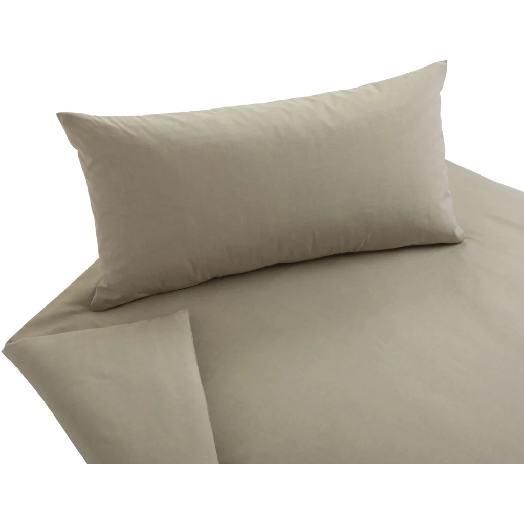 Bio Chambray Bettwäsche Royal Garnitur in Pyrit Braun von Cotonea Größe 135x200 + 80x80 cm