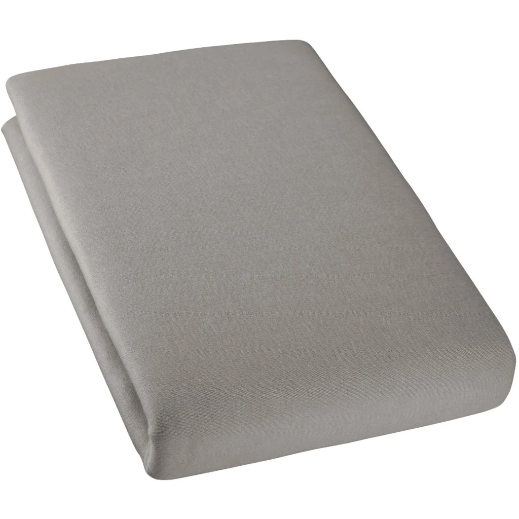 Bio Double-Jersey Spannbettlaken für Matratzen in Standardgröße - Einzelbett in Auster Braun von Cotonea Größe 120x200 cm