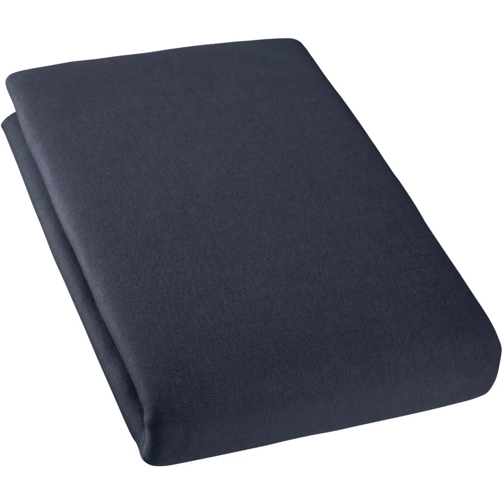Bio Double-Jersey Spannbettlaken für Matratzen in Standardgröße - Einzelbett in Azurblau Blau von Cotonea Größe 90-100 x 190-200 cm