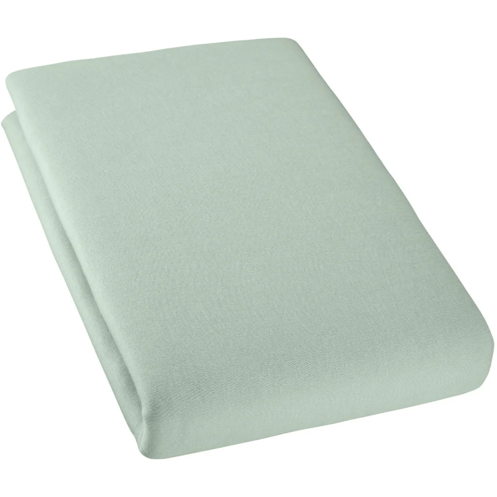 Bio Double-Jersey Spannbettlaken für Matratzen in Standardgröße - Einzelbett in Celadon Grün von Cotonea Größe 120x200 cm