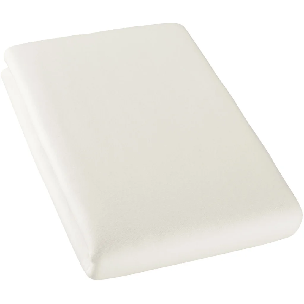 Bio Double-Jersey Spannbettlaken für Matratzen in Standardgröße - Einzelbett in Creme von Cotonea Größe 120x200 cm