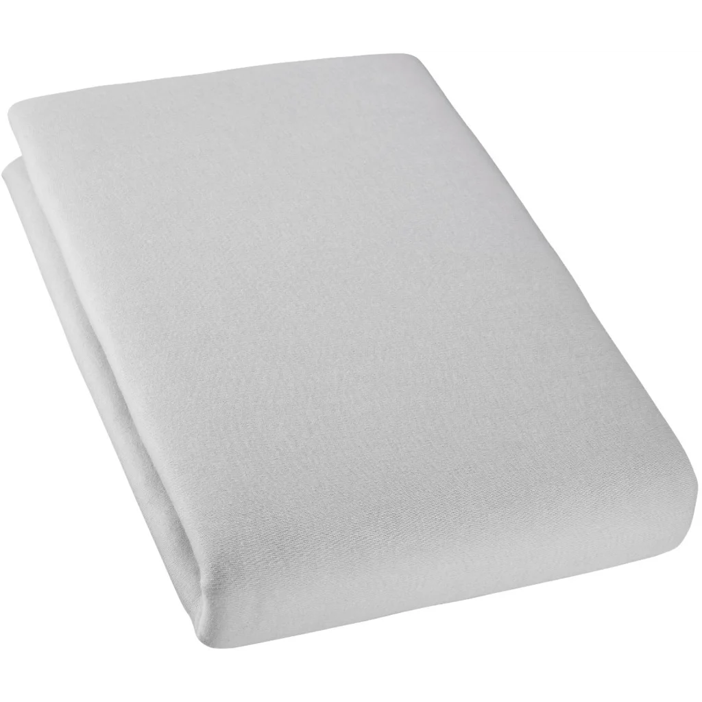 Bio Double-Jersey Spannbettlaken für Matratzen in Standardgröße - Einzelbett in Grau von Cotonea Größe 90-100 x 190-200 cm