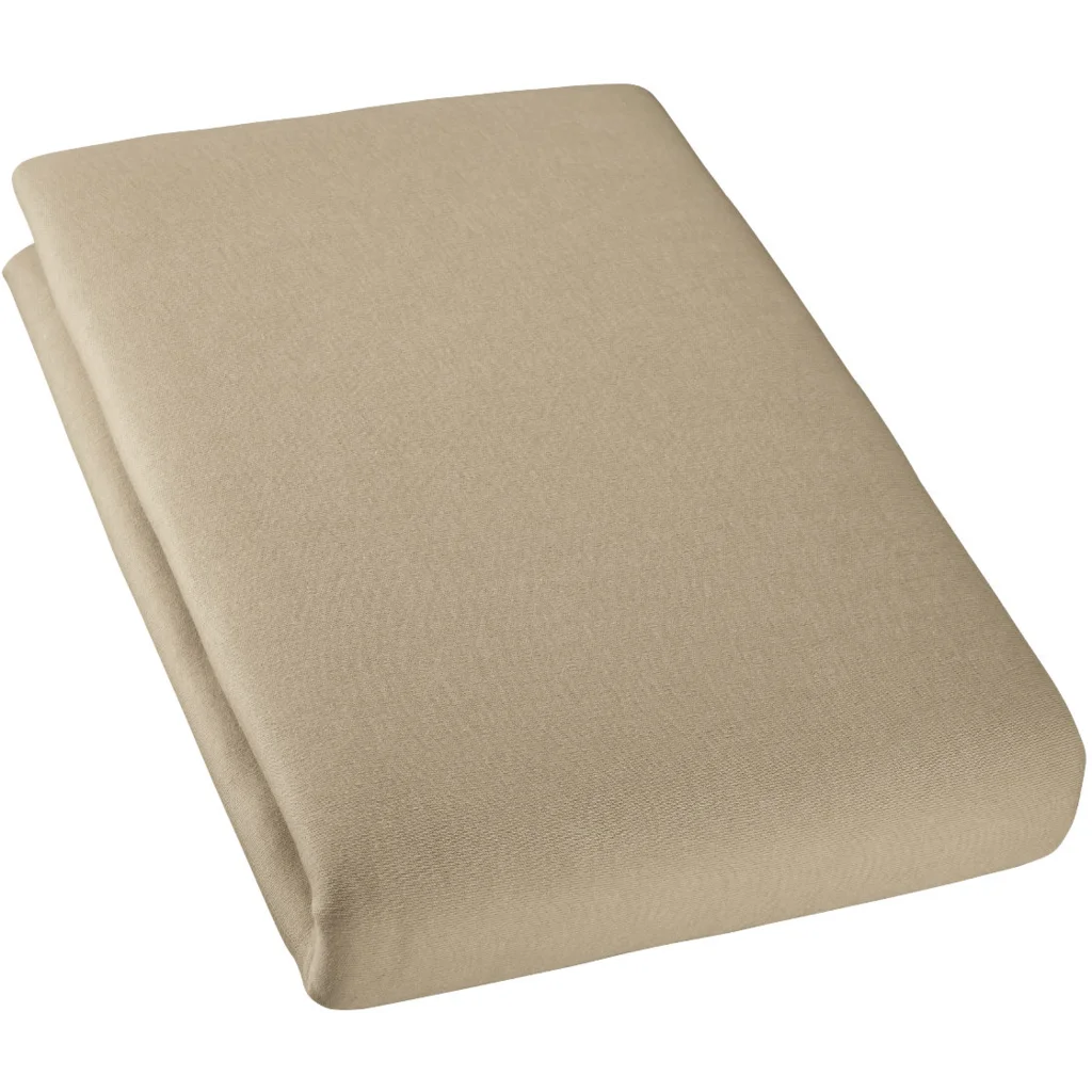 Bio Double-Jersey Spannbettlaken für Matratzen in Standardgröße - Einzelbett in Ingwer Braun von Cotonea Größe 120x200 cm