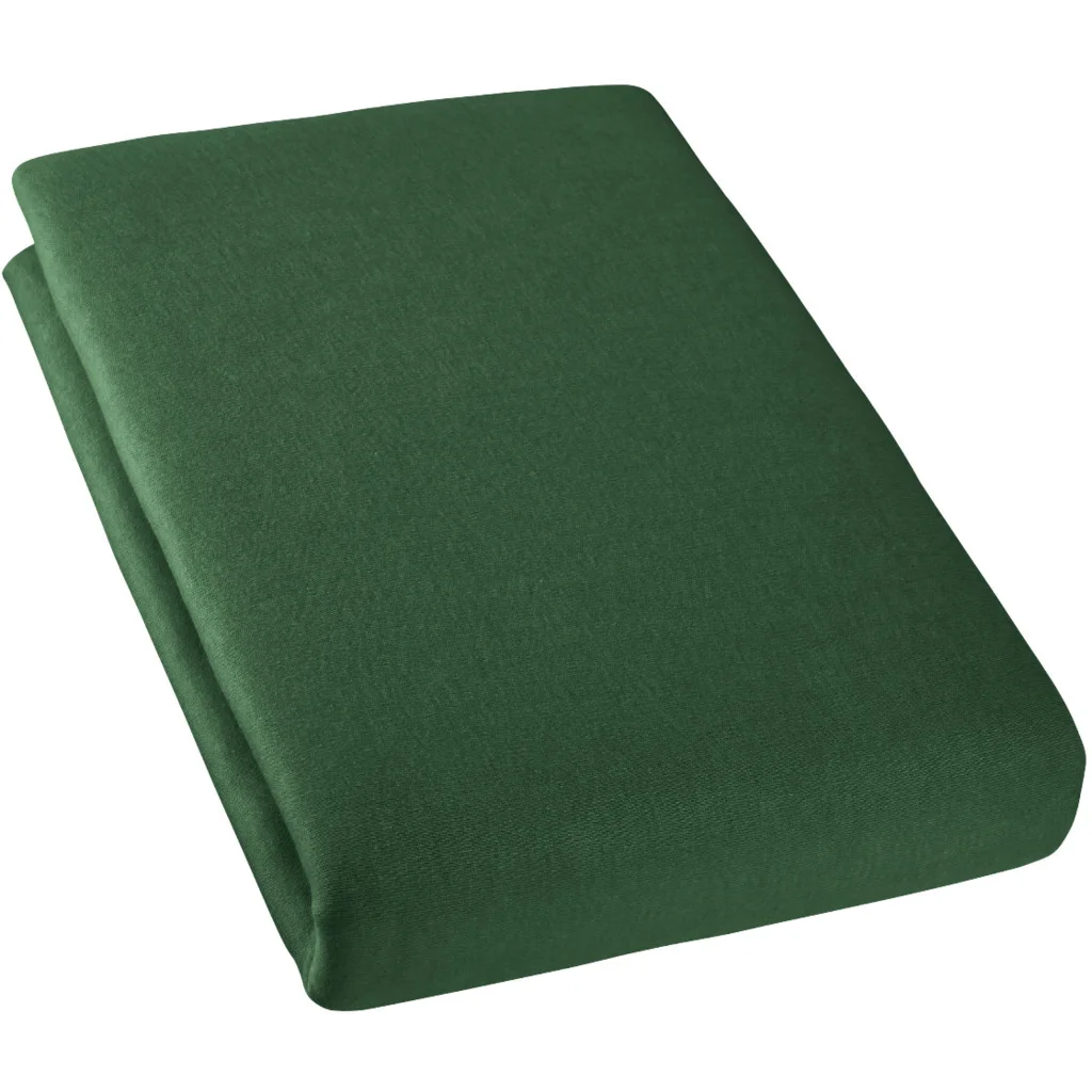 Bio Double-Jersey Spannbettlaken für Matratzen in Standardgröße - Einzelbett in Smaragd Grün von Cotonea Größe 120x200 cm