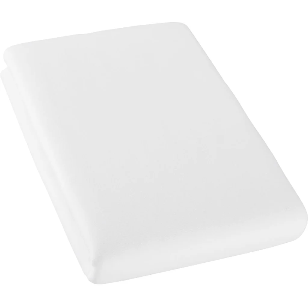 Bio Double-Jersey Spannbettlaken für Matratzen in Standardgröße - Einzelbett in Weiß von Cotonea Größe 90-100 x 190-200 cm