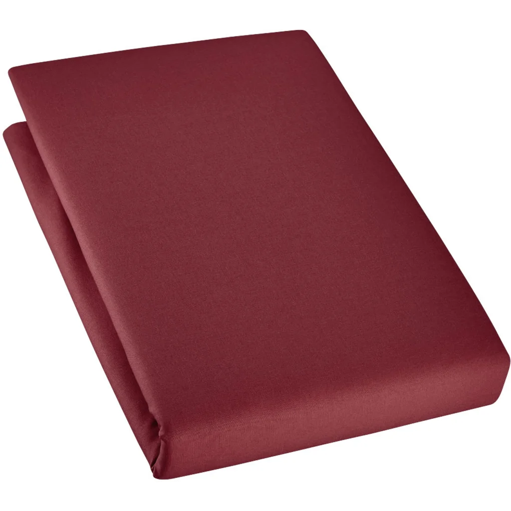 Bio Edel-Linon Spannbettlaken für Matratzen in Standardgröße - Doppelbett in Granat Rot von Cotonea Größe 200x200 cm