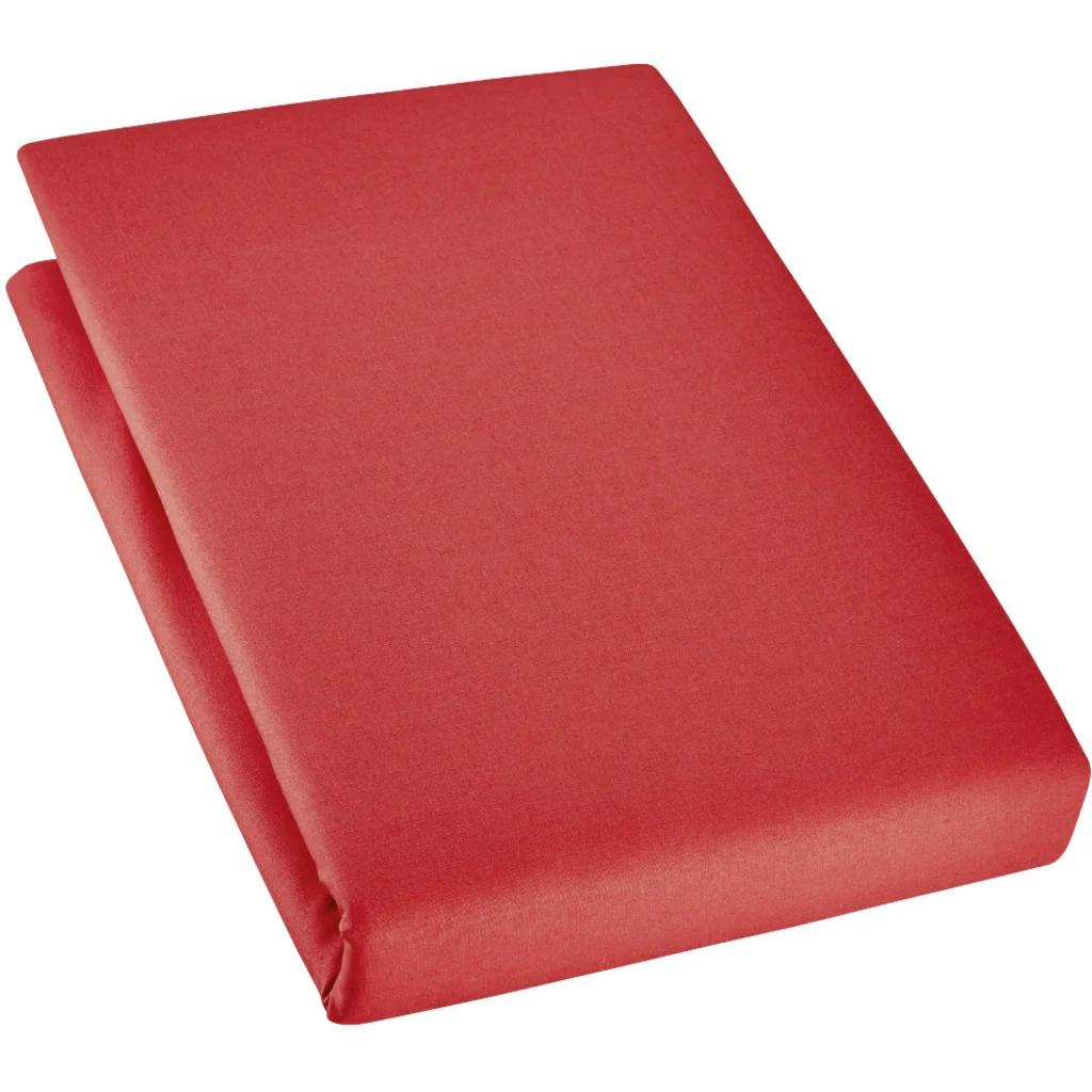 Bio Edel-Linon Spannbettlaken für Matratzen in Standardgröße - Doppelbett in Koralle Rot von Cotonea Größe 200x200 cm
