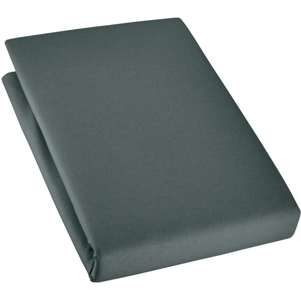 Bio Edel-Linon Spannbettlaken für Matratzen in Standardgröße - Doppelbett in Tinte Grün von Cotonea Größe 180x200 cm