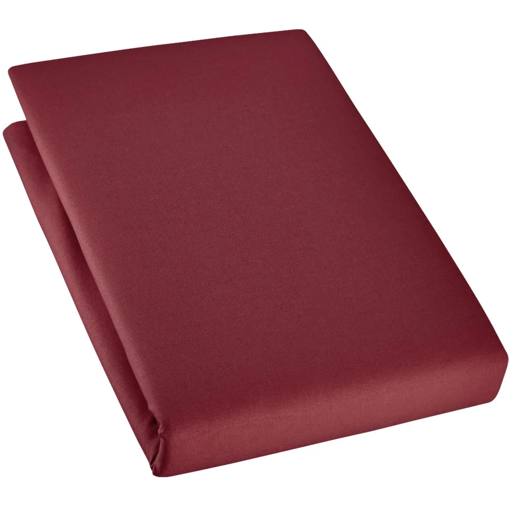 Bio Edel-Linon Spannbettlaken für Matratzen in Standardgröße - Einzelbett in Granat Rot von Cotonea Größe 100x200 cm