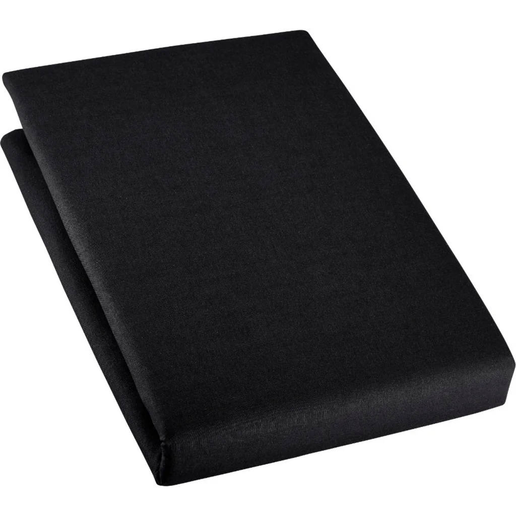 Bio Edel-Linon Spannbettlaken für Matratzen in Standardgröße - Einzelbett in Schwarz von Cotonea Größe 90x200 cm