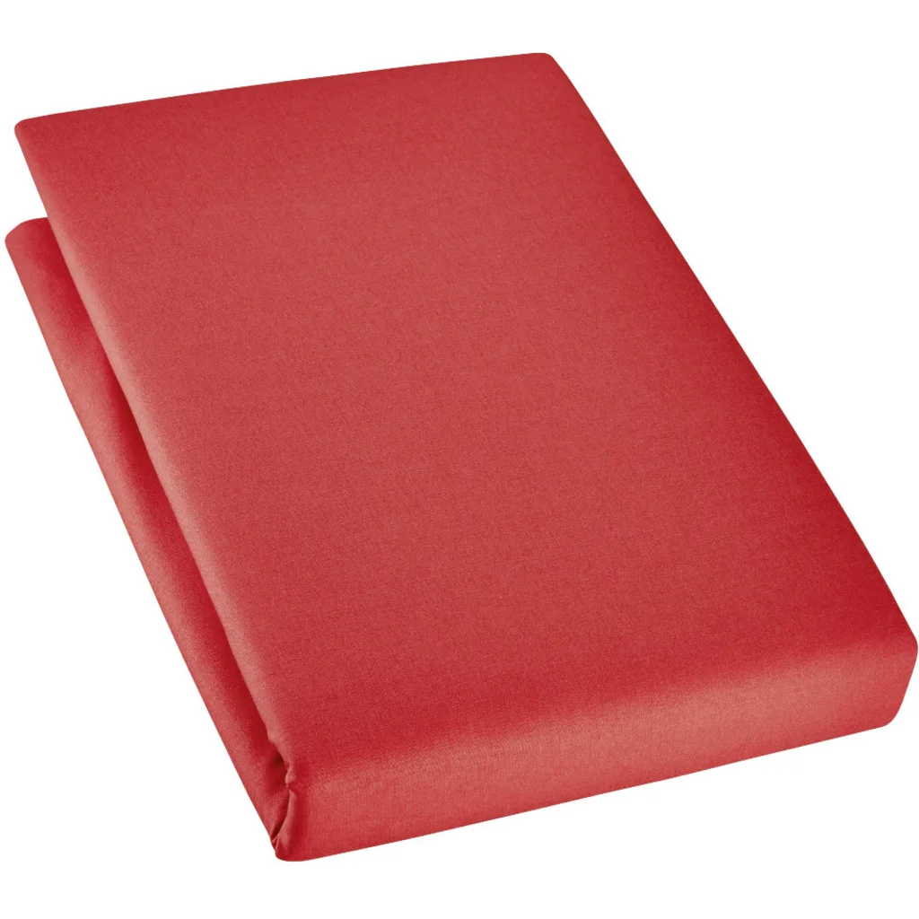 Bio Edel-Linon Spannbettlaken für Matratzen in Übergröße in Koralle Rot von Cotonea Größe 140x200 cm