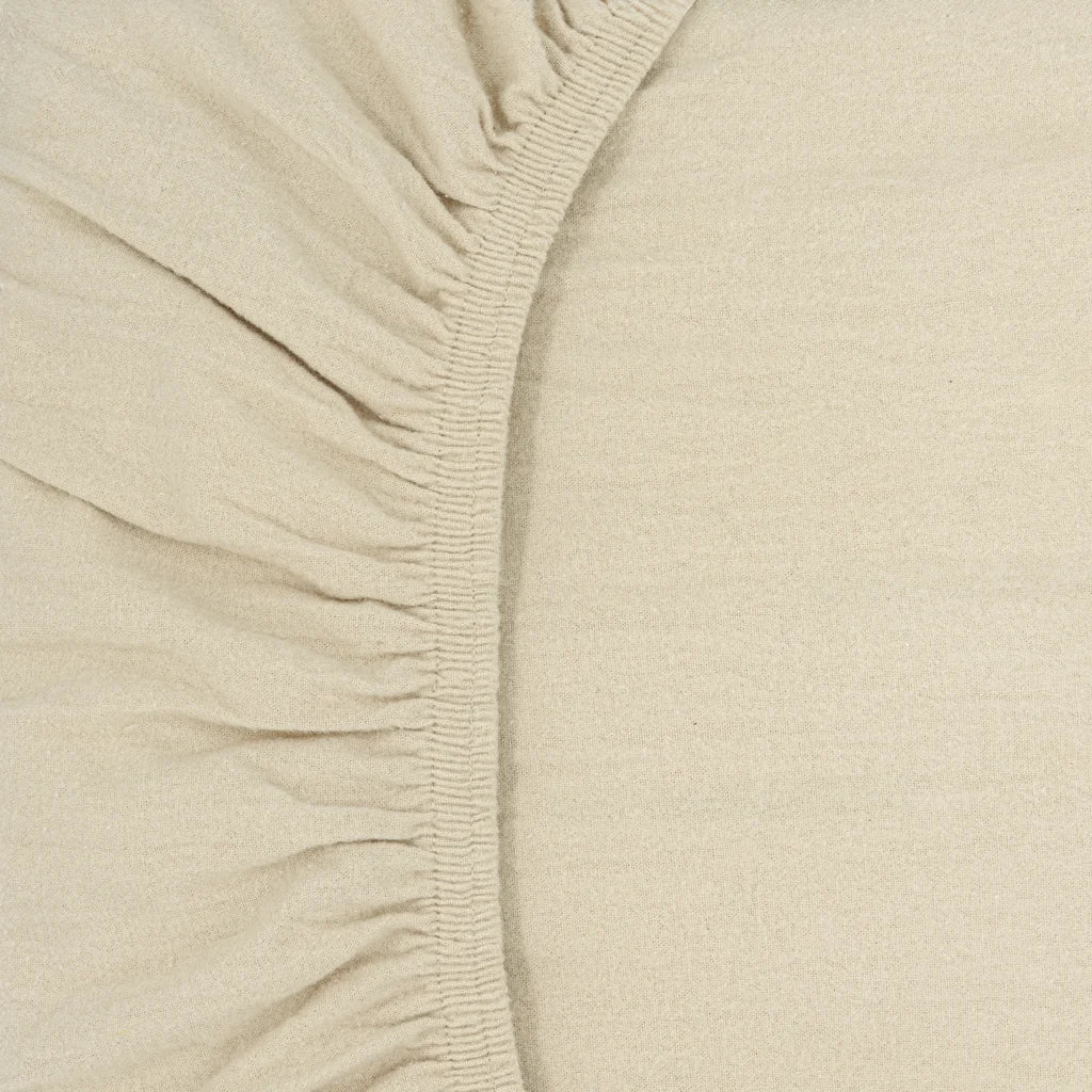 Bio Flanell Spannbettlaken für Matratzen in Standardgröße - Einzelbett in Creme von Living Crafts Größe 100x200 cm