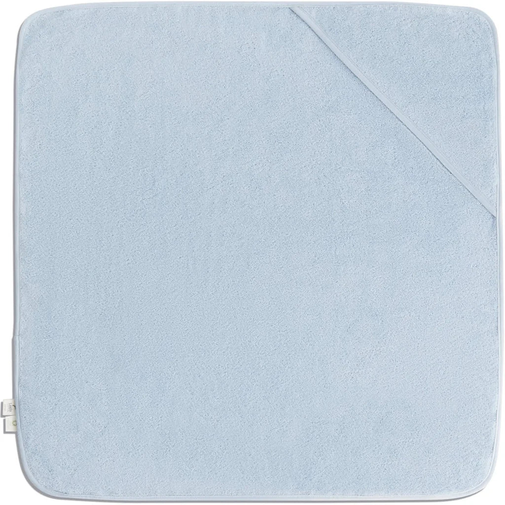 Bio Frottier Baby-Kapuzenbadetuch in Hellblau Blau von Leela Cotton Größe 80x80 cm