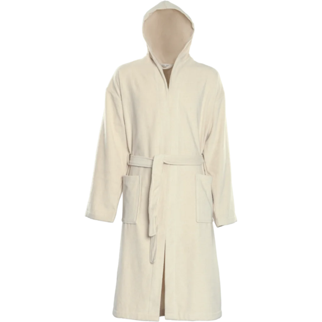 Bio Frottier Bademantel ORLANDO in Creme von Living Crafts Größe L+XL