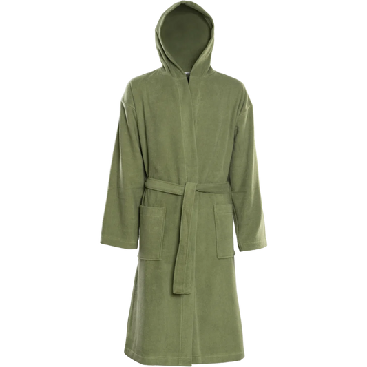 Bio Frottier Bademantel ORLANDO in Khaki Grün von Living Crafts Größe S+M