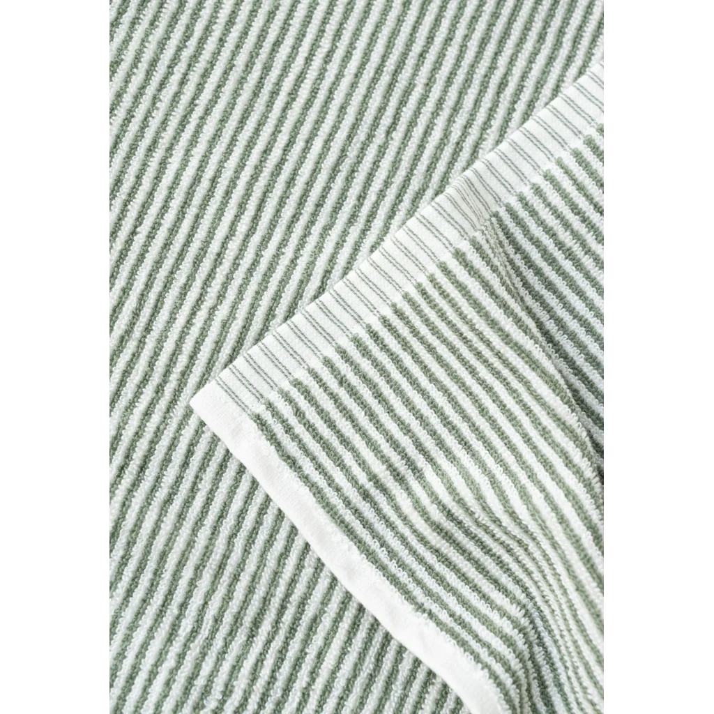 Bio Frottier Duschtuch Streifen in Waldgrün+Weiß Grün+Weiß Muster Streifen von MELA home Größe 70x140 cm