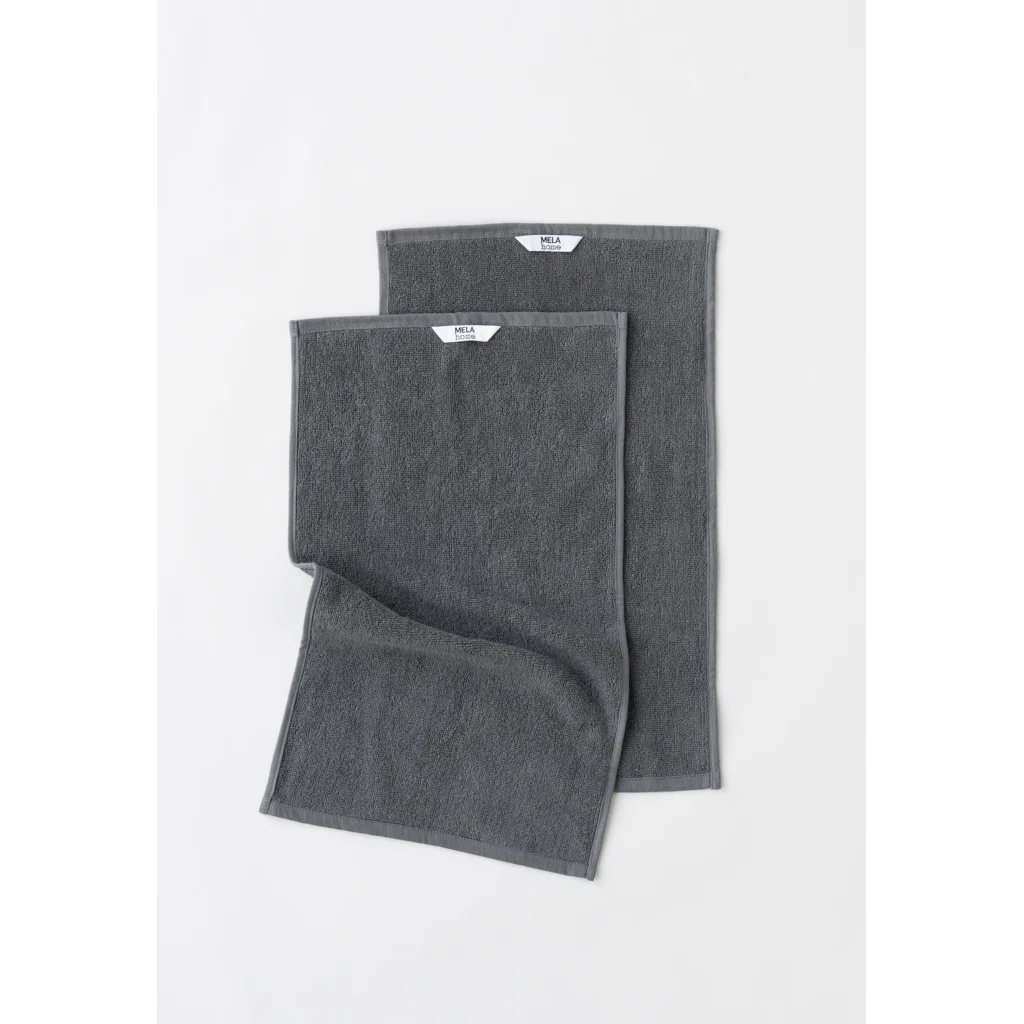 Bio Frottier Gästetuch 2er-Pack in Anthrazit Grau von MELA home Größe 30x50 cm