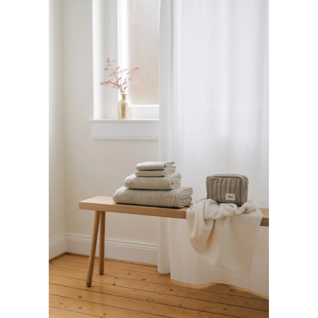 Bio Frottier Gästetuch 2er-Pack in Beige von MELA home Größe 30x50 cm