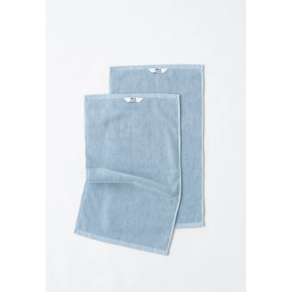 Bio Frottier Gästetuch 2er-Pack in Himmelblau Blau von MELA home Größe 30x50 cm