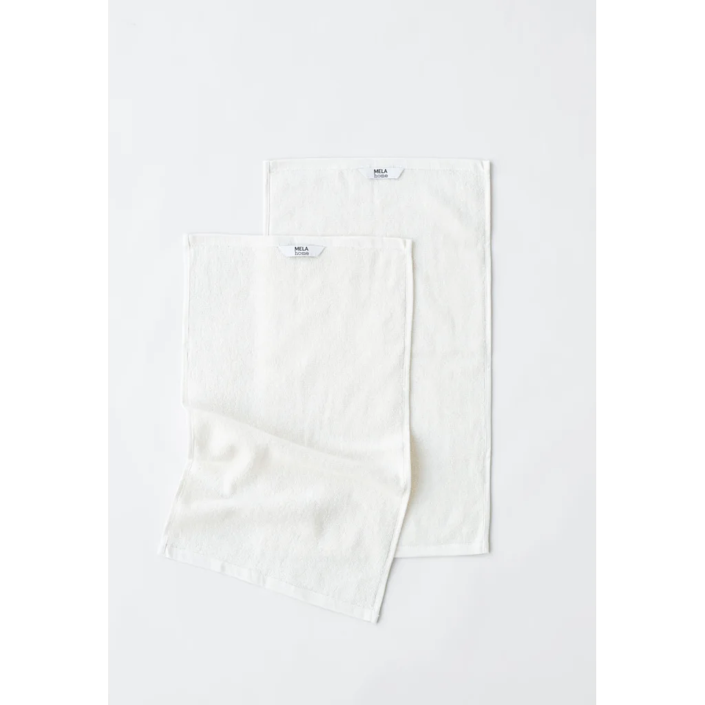 Bio Frottier Gästetuch 2er-Pack in Weiß von MELA home Größe 30x50 cm