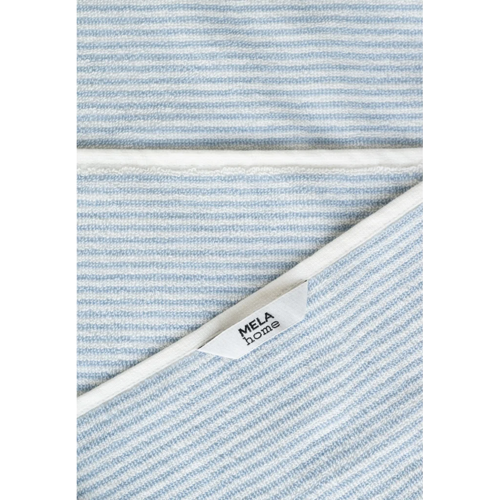 Bio Frottier Gästetuch Streifen 2er-Pack in Himmelblau+Weiß Blau+Weiß Muster Streifen von MELA home Größe 30x50 cm