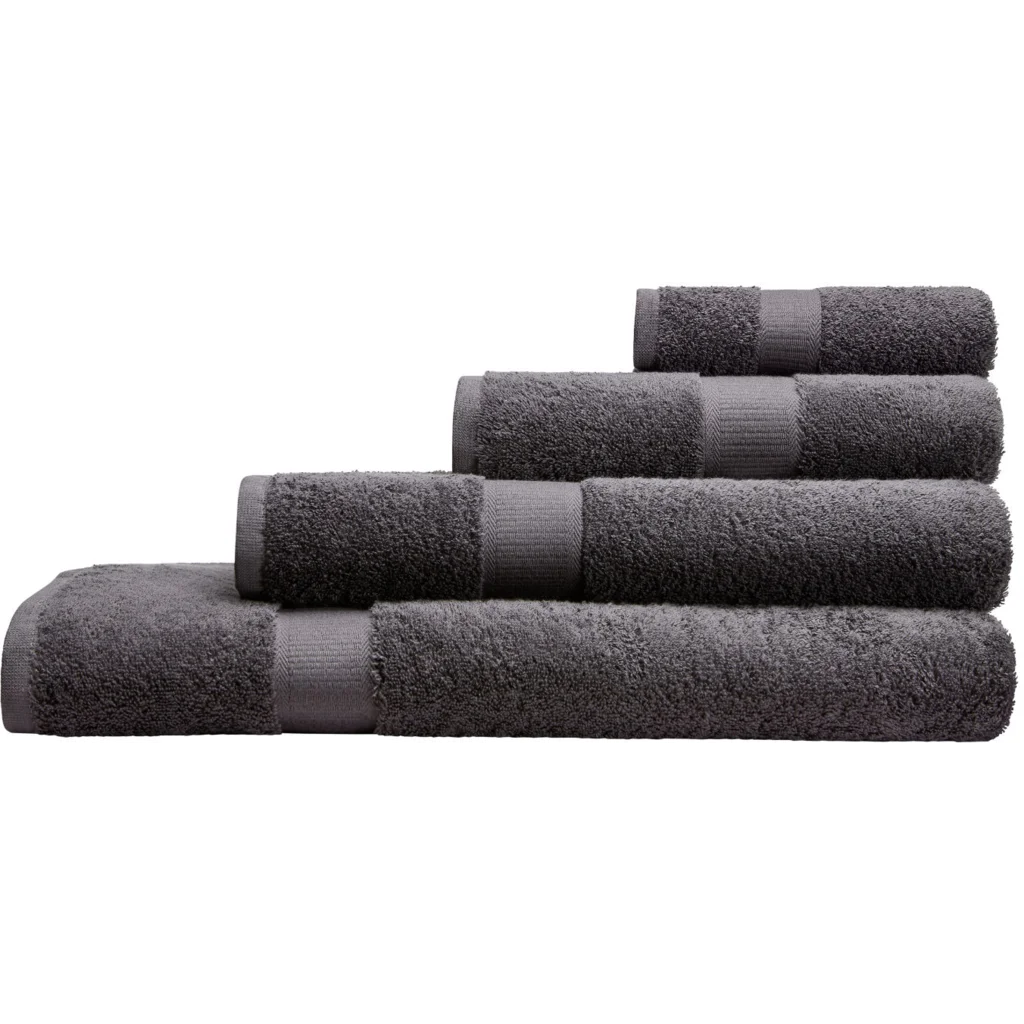 Bio Frottier Handtuch in Anthrazit Grau von Cotonea Größe 50x100 cm