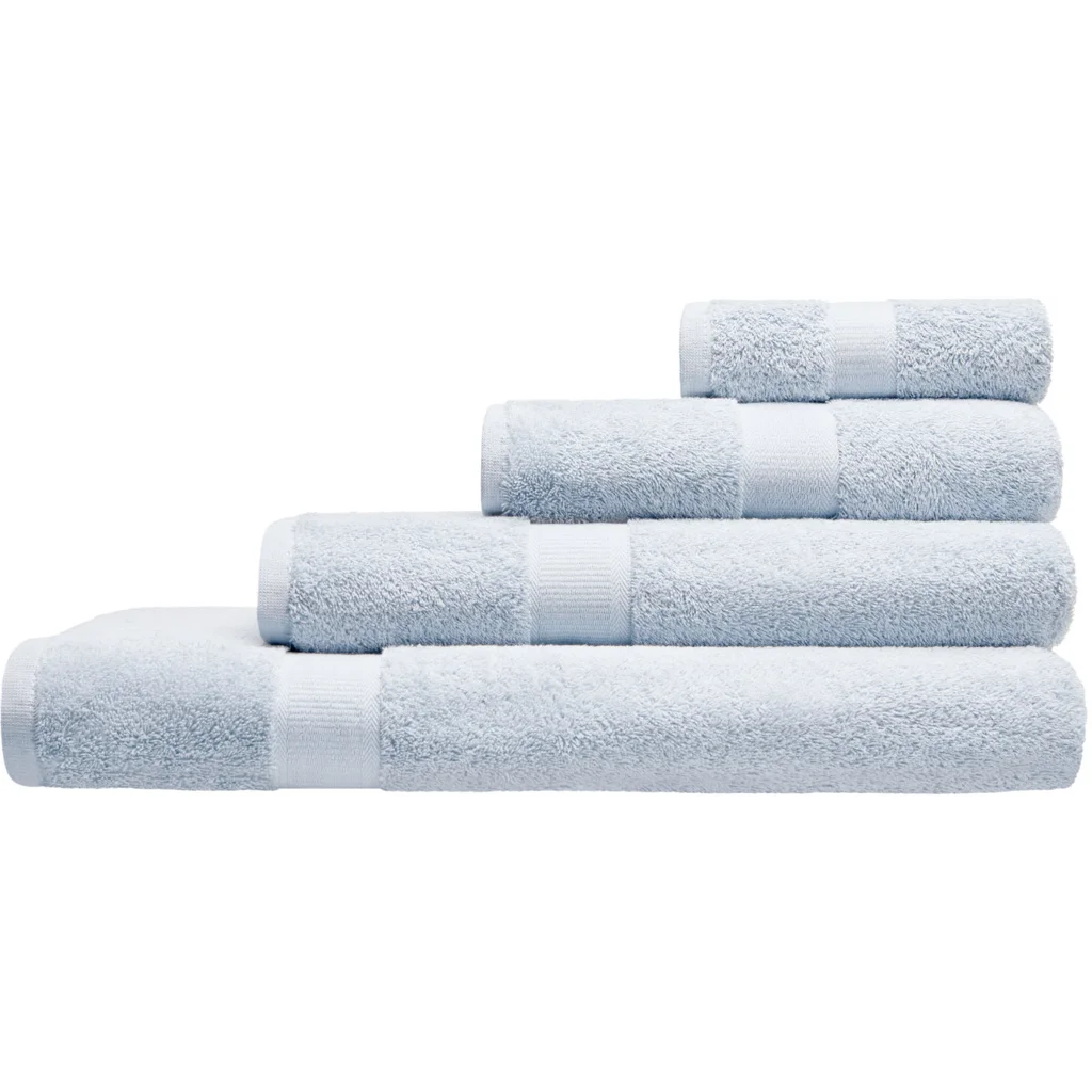 Bio Frottier Handtuch in Hellblau Blau von Cotonea Größe 50x100 cm