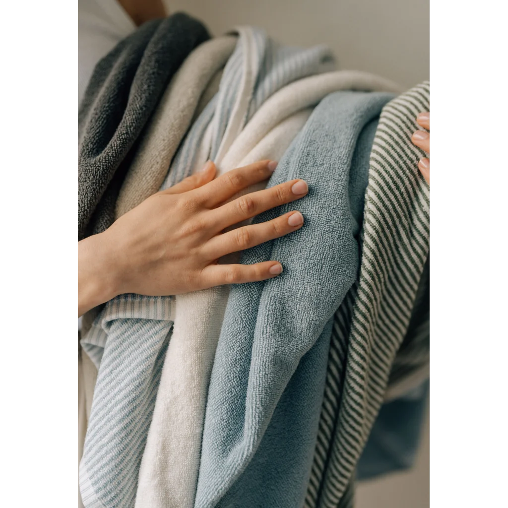 Bio Frottier Handtuch in Himmelblau Blau von MELA home Größe 50x100 cm