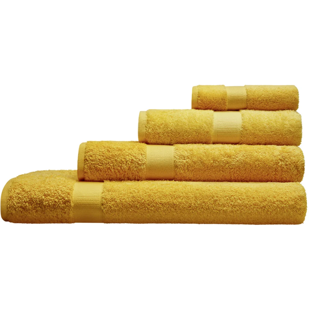 Bio Frottier Handtuch in Honig Gelb von Cotonea Größe 50x100 cm