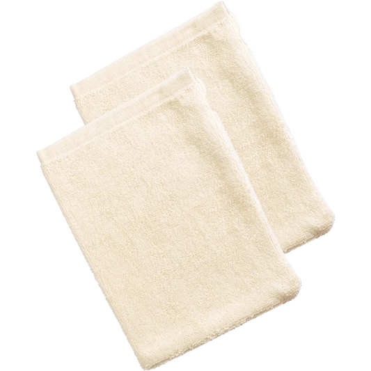 Bio Frottier Waschhandschuh 2er-Pack ORLANDO in Creme von Living Crafts Größe 16x22 cm