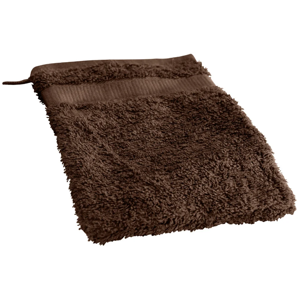 Bio Frottier Waschhandschuh in Schokolade Braun von Cotonea Größe 16x21 cm