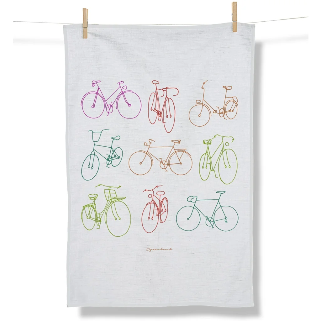 Bio Geschirrtuch Fahrrad in Muster Fahrrad von Greenbomb Größe 50x70 cm