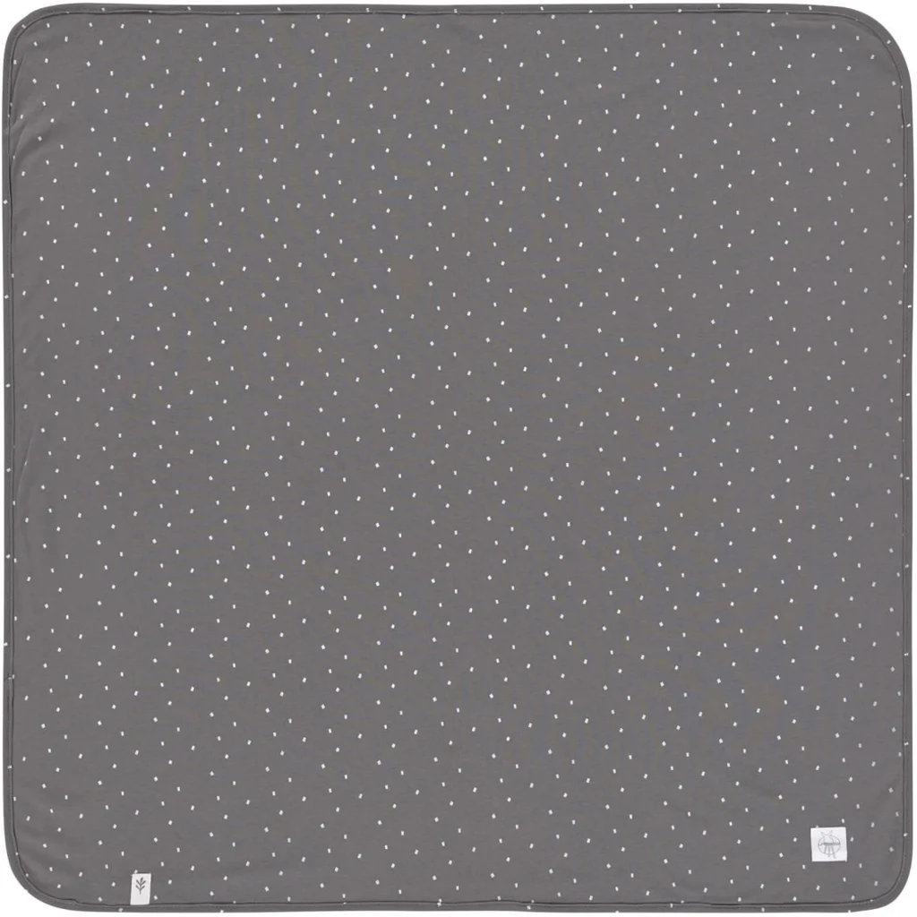 Bio Interlock Baby-Wendedecke Spots in Anthrazit Grau Muster Spots von Lässig Größe 80x80 cm
