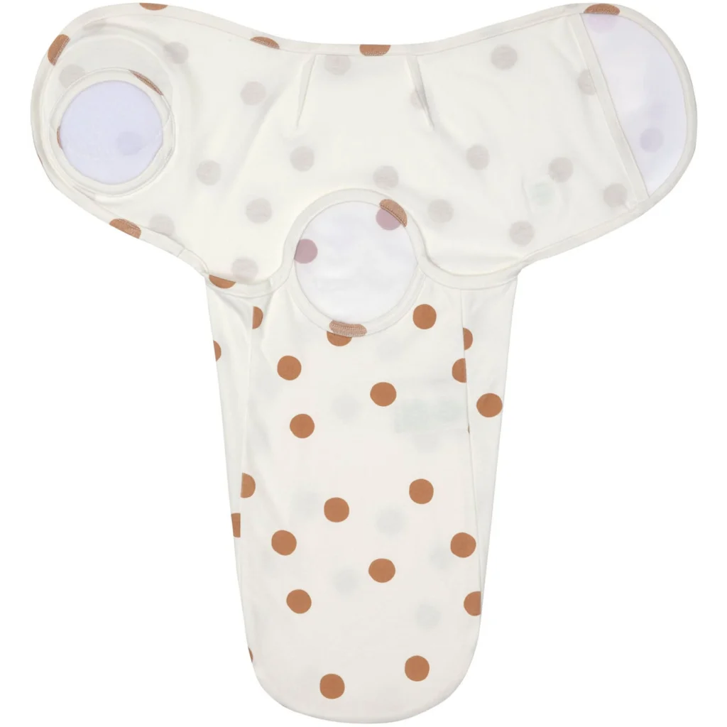 Bio Interlock Pucksack Punkte in Weiß+Braun Muster Punkte von Lässig Größe 28x56 cm