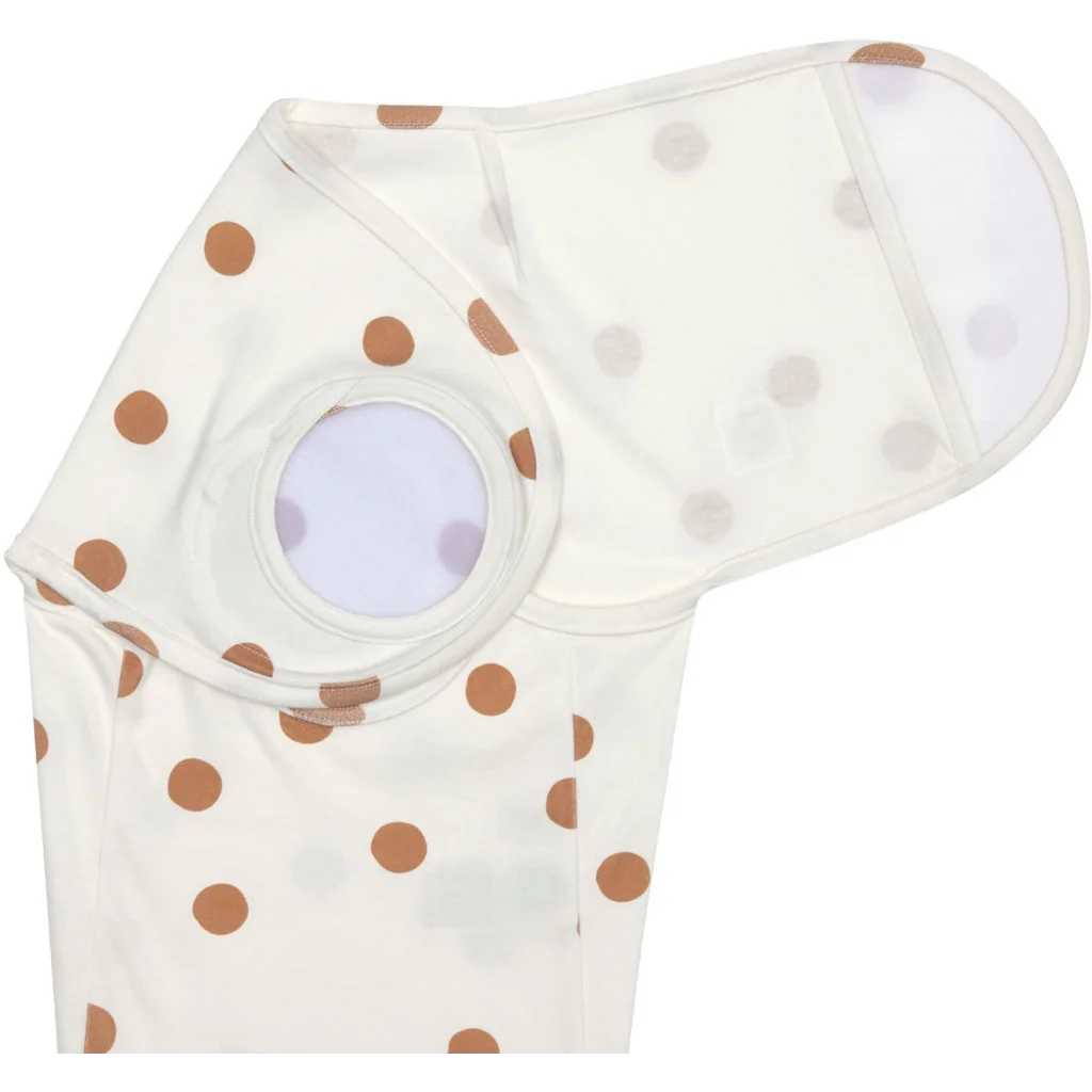 Bio Interlock Pucksack Punkte in Weiß+Braun Muster Punkte von Lässig Größe 28x56 cm