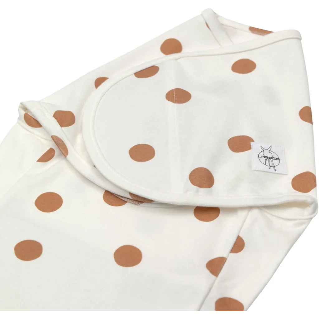 Bio Interlock Pucksack Punkte in Weiß+Braun Muster Punkte von Lässig Größe 28x56 cm