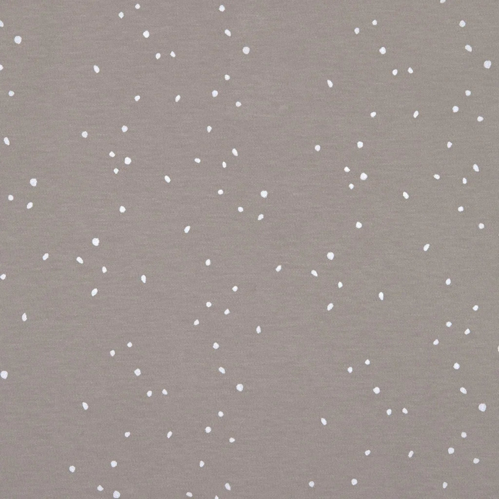 Bio Interlock Pucksack Tupfen in Taupe Grau Muster Tupfen von Lässig Größe 28x56 cm