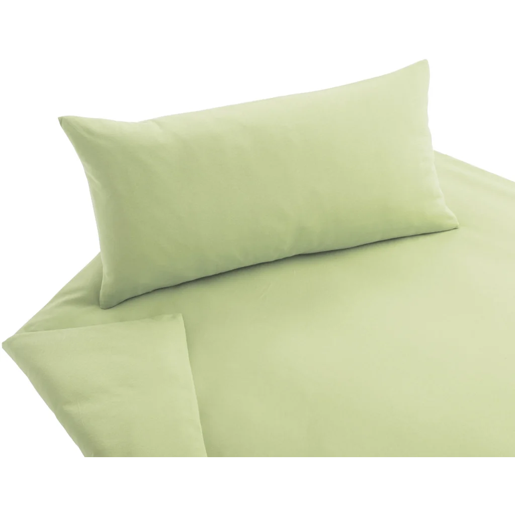 Bio Jersey Bettwäsche Garnitur in Hellgrün Grün von Cotonea Größe 155x220 + 80x80 cm