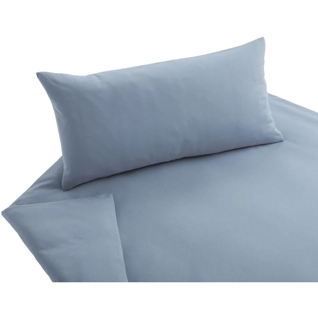 Bio Jersey Bettwäsche Garnitur in Perlblau Blau von Cotonea Größe 135x200 + 40x80 cm