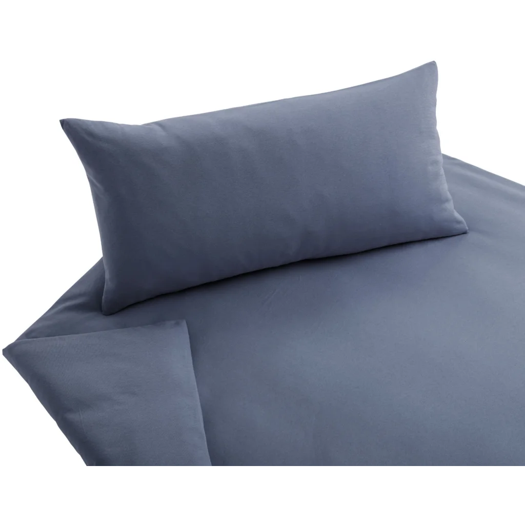 Bio Jersey Bettwäsche Garnitur in Steinblau Blau von Cotonea Größe 135x200 + 80x80 cm