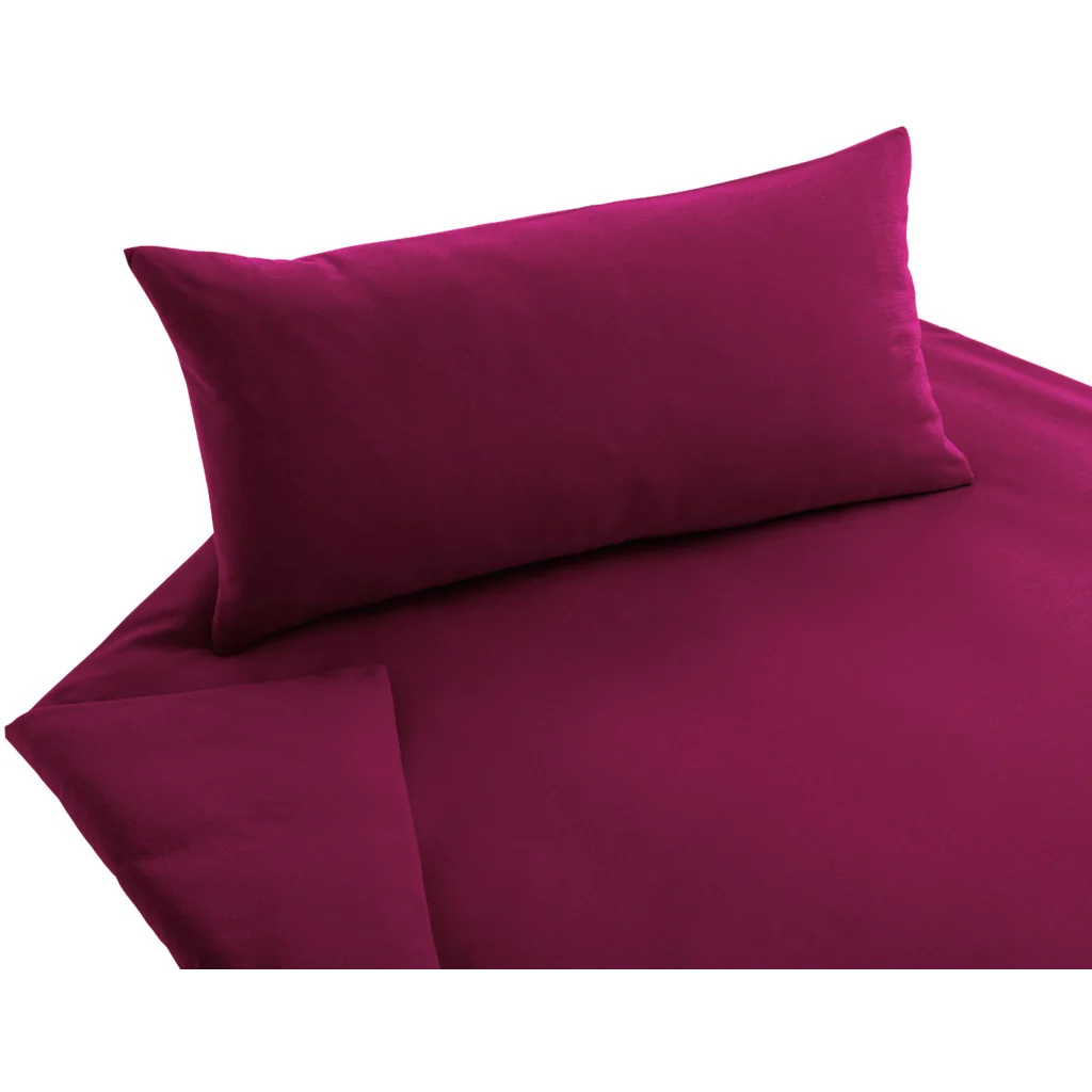 Bio Jersey Bettwäsche Kissenbezug in Sangria Rot von Cotonea Größe 80x80 cm