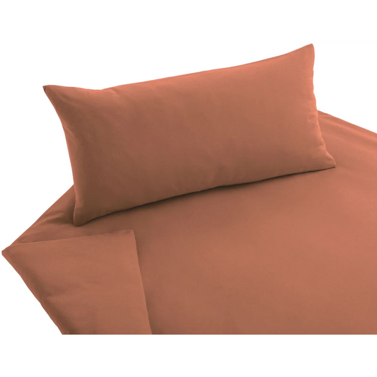 Bio Jersey Bettwäsche Kissenbezug in Terra Orange von Cotonea Größe 80x80 cm