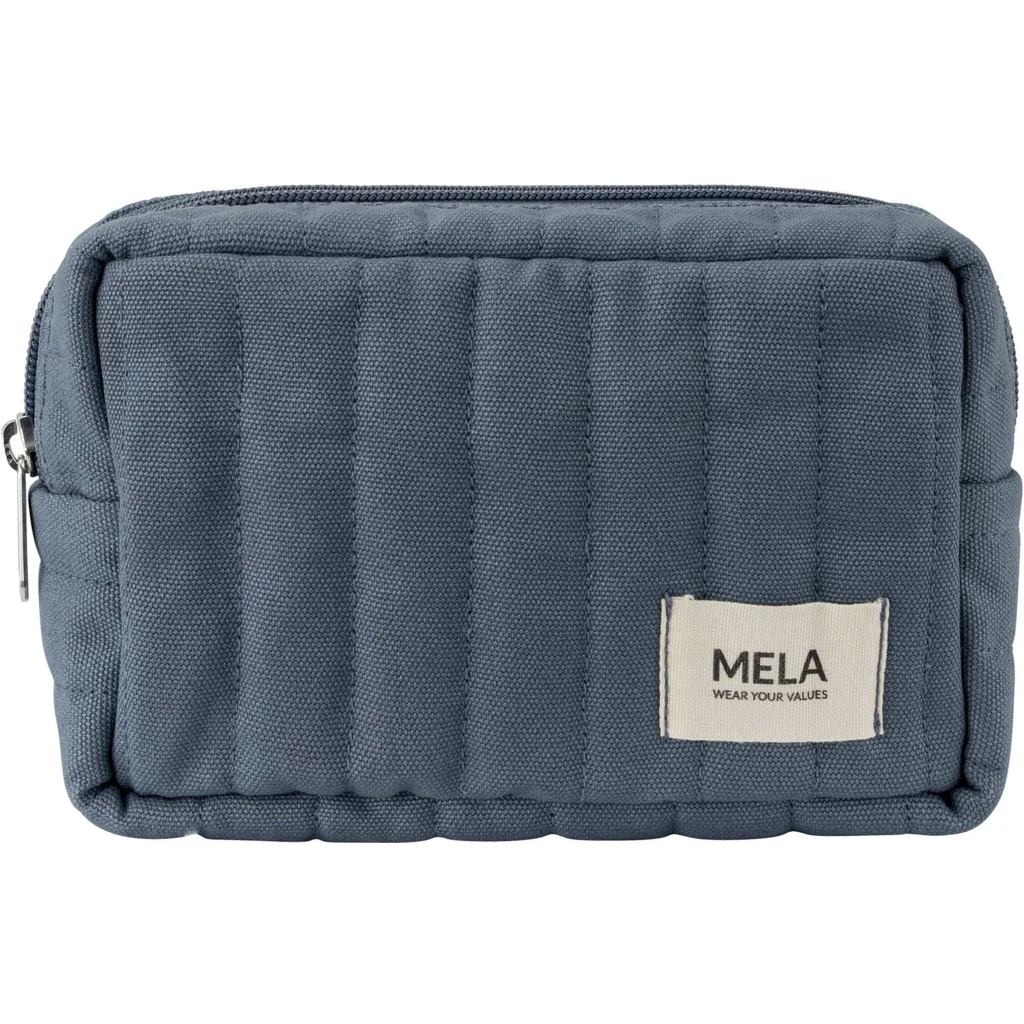 Bio Kosmetiktasche gepolstert in Rauchblau Blau von MELA home Größe Einheitsgröße