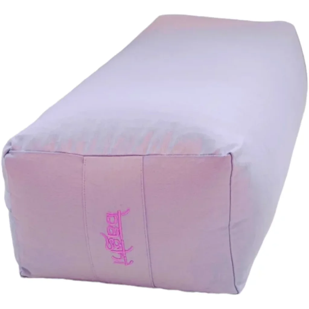Bio Meditationskissen+Yogakissen Bolster in Flieder Lila von BAGHI Größe 60x28 cm Höhe 15 cm