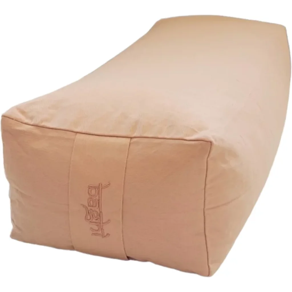 Bio Meditationskissen+Yogakissen Bolster in Hellzimt Braun von BAGHI Größe 60x28 cm Höhe 15 cm
