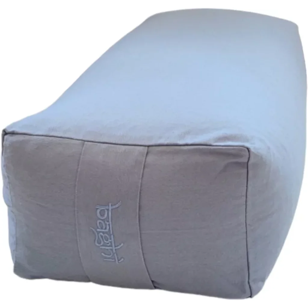 Bio Meditationskissen+Yogakissen Bolster in kornblumenblau Blau von BAGHI Größe 60x28 cm Höhe 15 cm